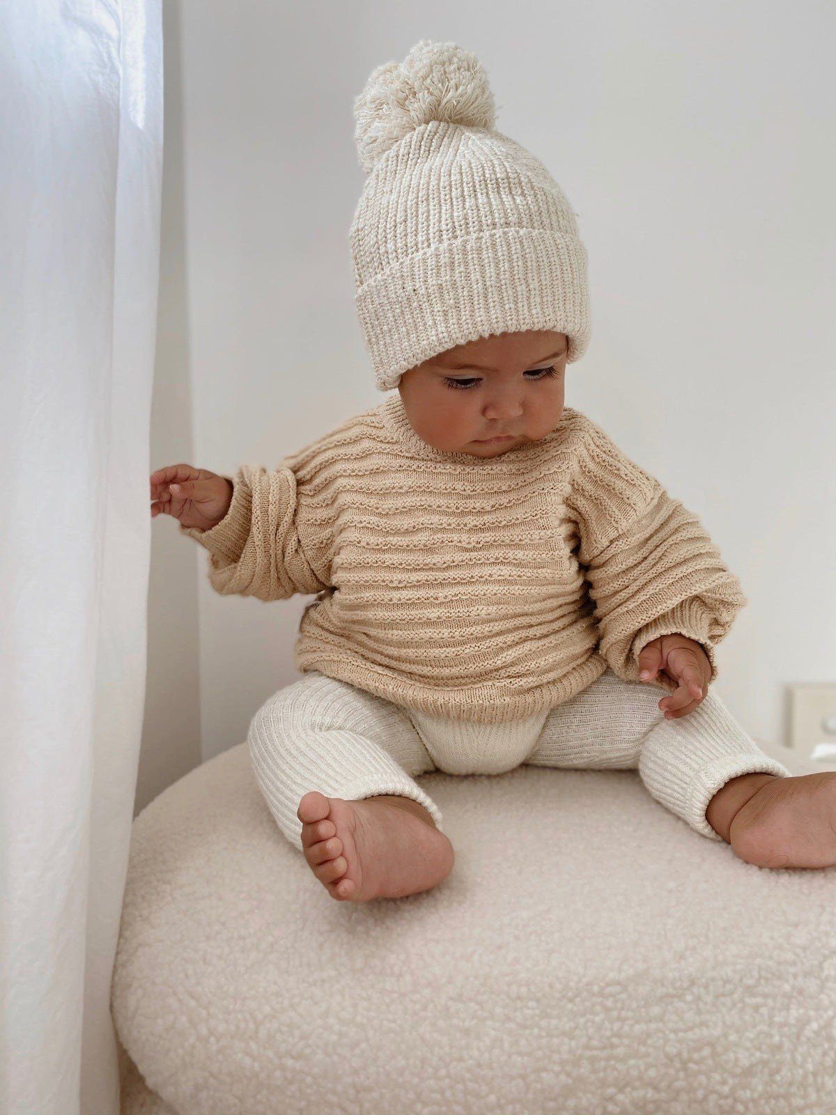 Textured Knit Sweater - Honey