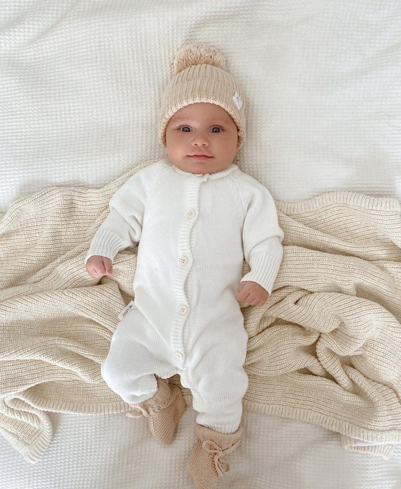 Classic Knit Romper - Caramel Gingham
