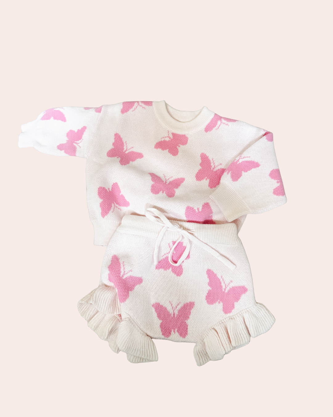 Flutter and Frill Sweater flat lay with matching bloomers — Brave Little Lamb