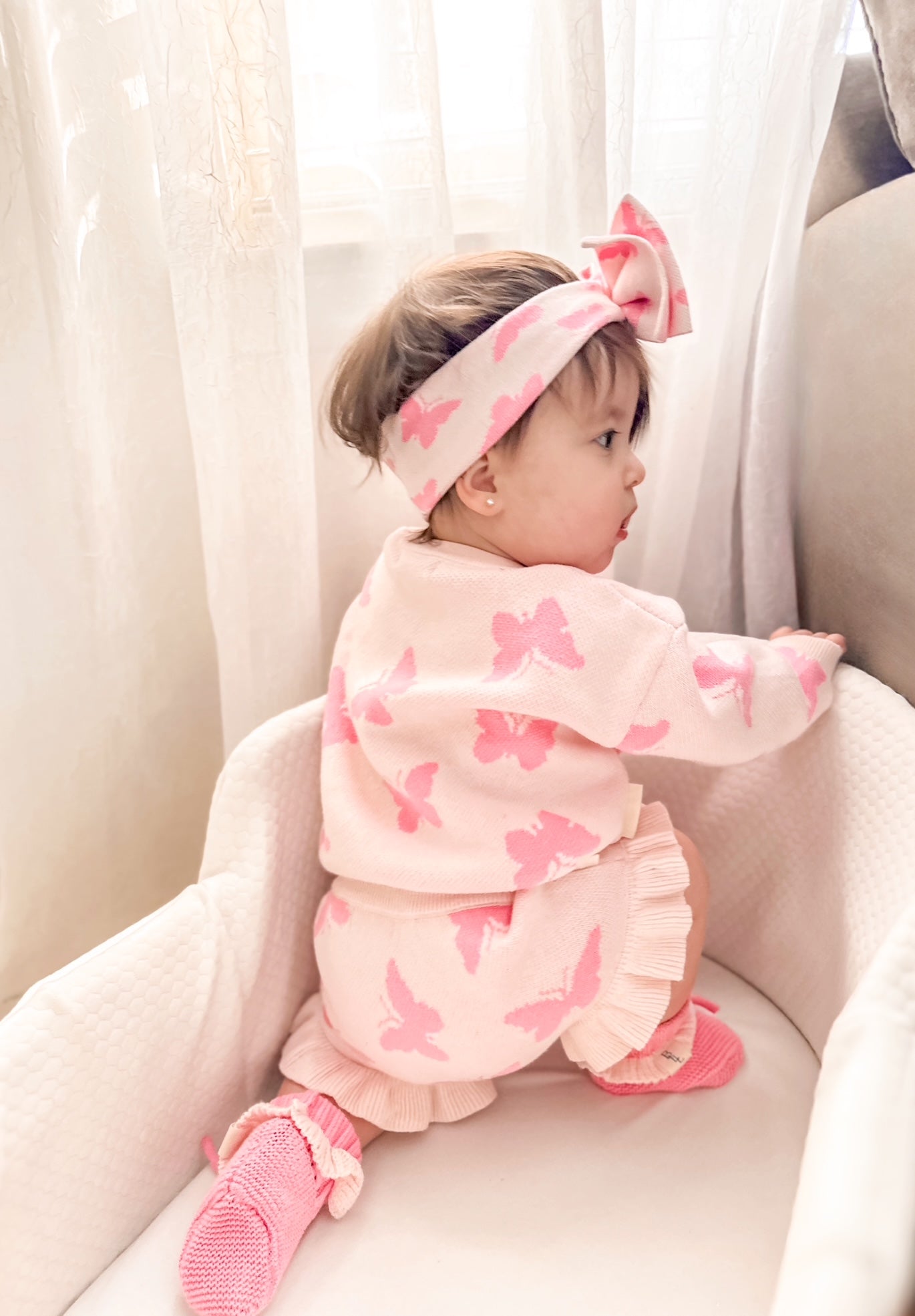 Back view of Flutter and Frill Bloomers with ruffle trim — Brave Little Lamb