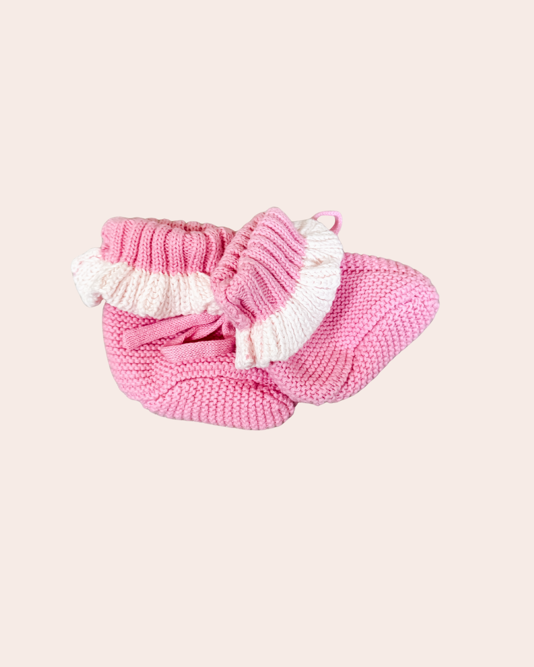 Knit Frill Tie Booties - Prima