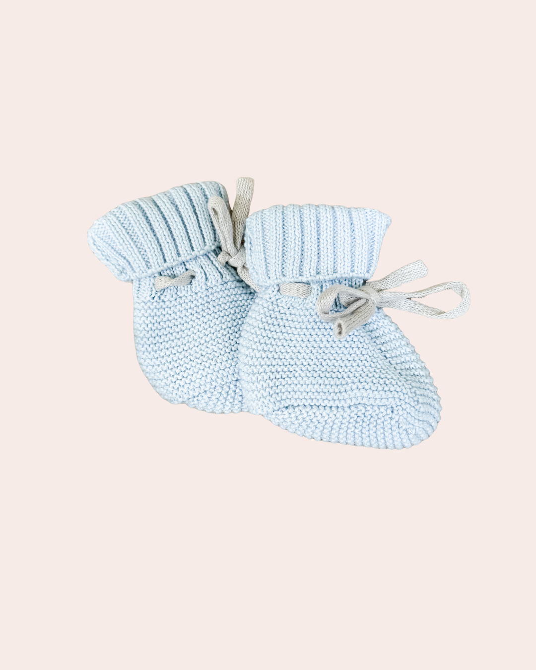 Knit Tie Booties - Textured Cloud