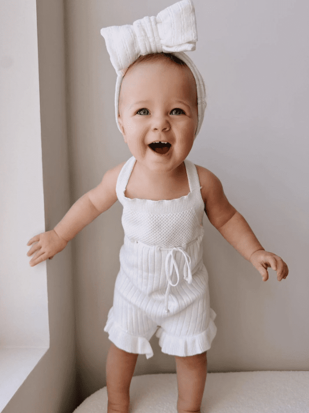 Sleeveless Ruffle Romper | White