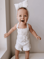 Sleeveless Ruffle Romper | White