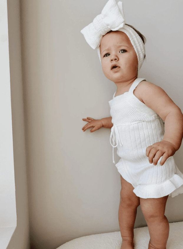 Sleeveless Ruffle Romper | White