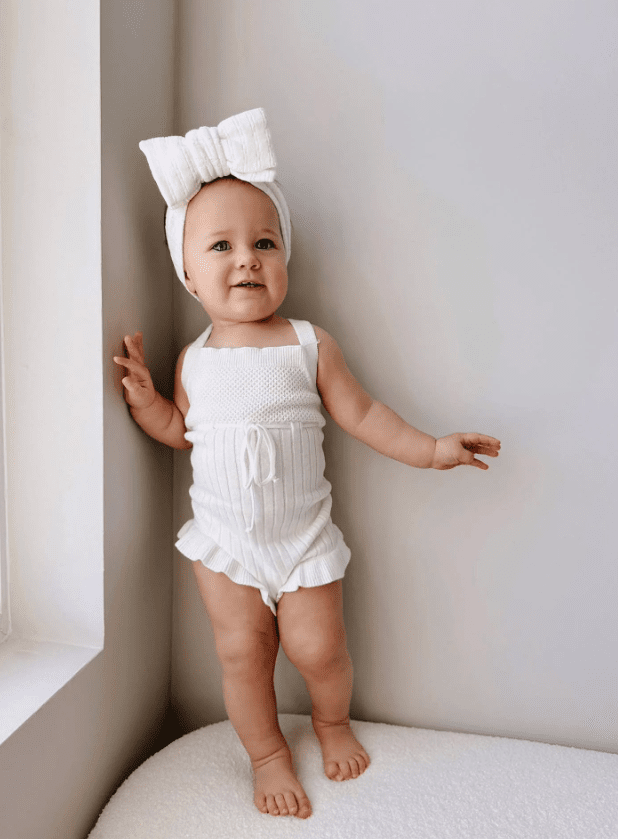 Sleeveless Ruffle Romper | White